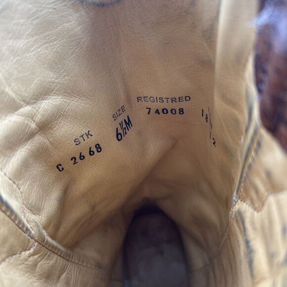 Corral Vintage Cowboy Boots Womens 6.5 Brown Sequin Inlay Embroidered  Western - Picture 7 of 8